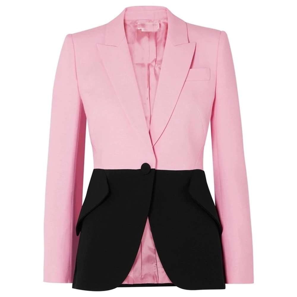 Black and Pink Contrast Color Blazer